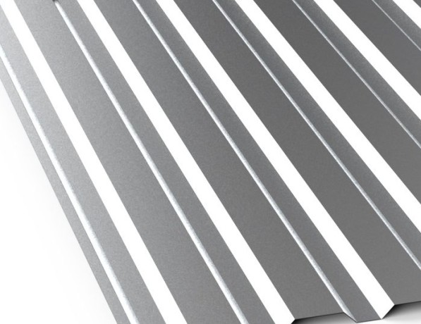Профнастил стальной стеновой односторонний плоский гладкий железный блеск С22 0,7х22х1000х1051 мм ГОСТ 24045-94 фото