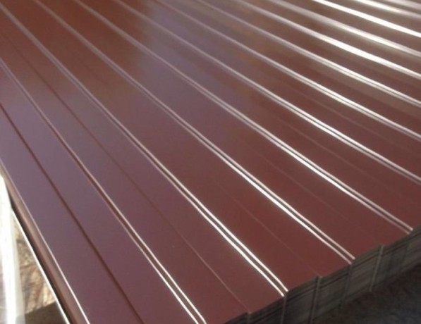 Профнастил стальной стеновой односторонний плоский гладкий рубиново-красный С10 0,6х10х899х918 мм ГОСТ 24045-94 фото